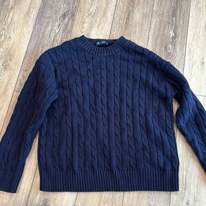 Navy Cable Knit Sweater